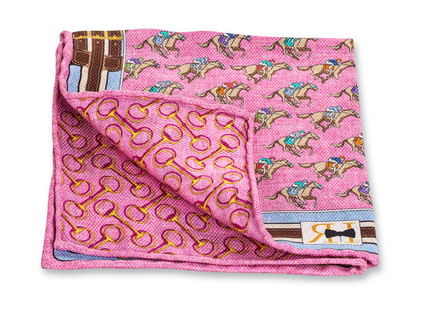 Pink Derby Pocket Square