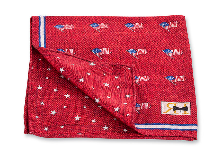 Red USA Flag Pocket Square