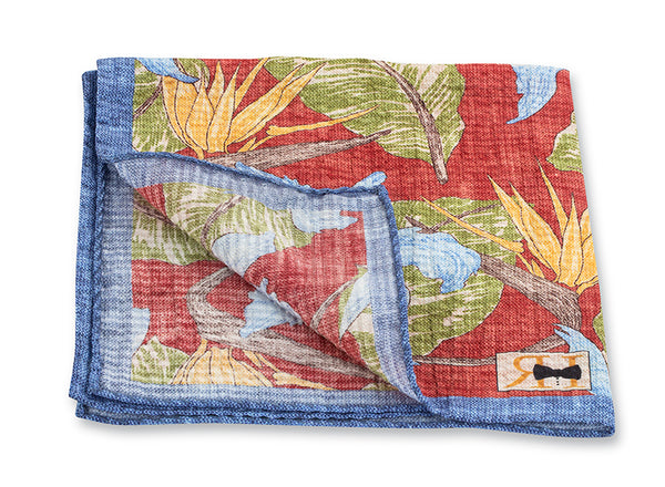 Tropical Cotton Seersucker Pocket Square