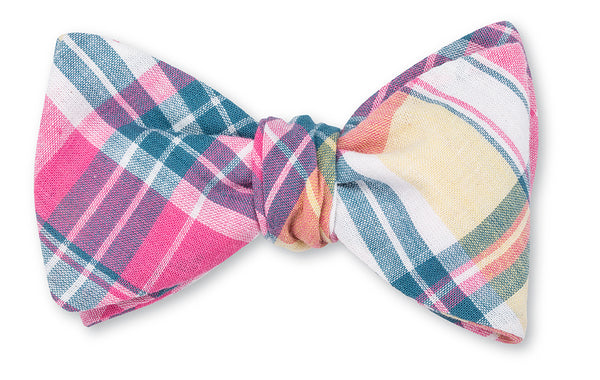 Pink/Yellow/Blue Madras Bow Tie