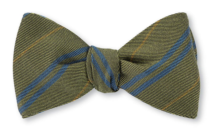 Pea Green Ashley Stripes Stripes Bow Tie