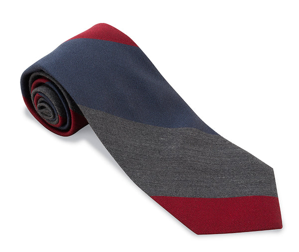Blue/Gray/Ruby Jennifer Stripes Necktie