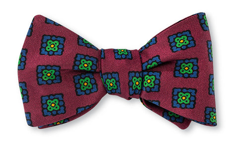 Burgundy Amanda Medallions Bow Tie