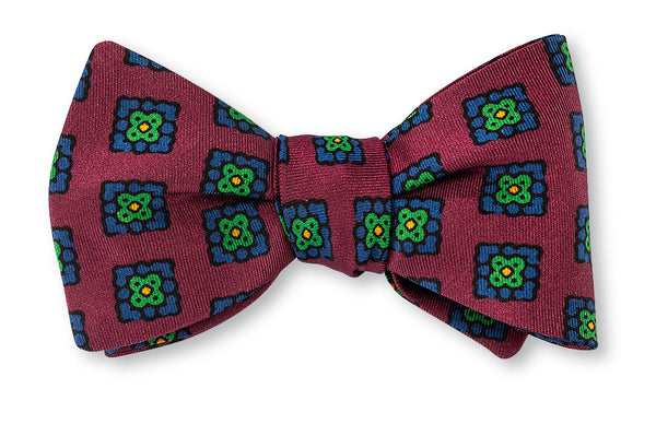 Burgundy Amanda Medallions Bow Tie