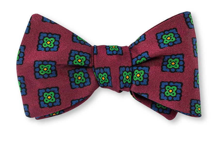 Burgundy Amanda Medallions Bow Tie