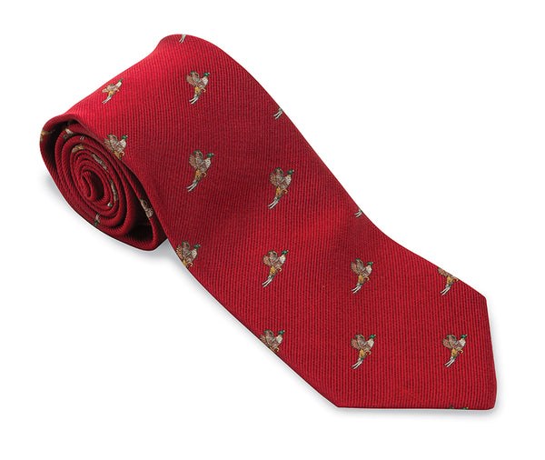 Cardinal Albright Pheasants Necktie
