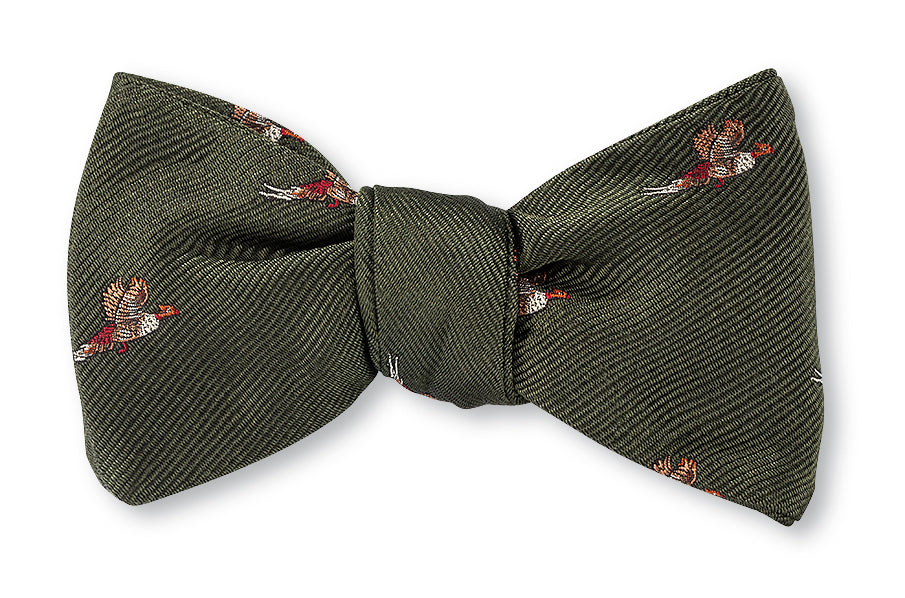 Green Albright Pheasant Bow Tie