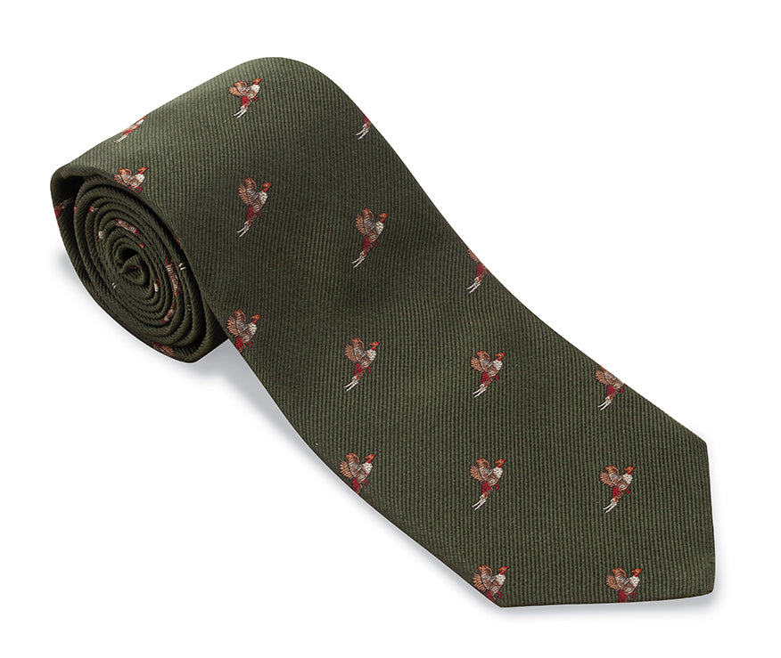 Green Albright Pheasants Necktie