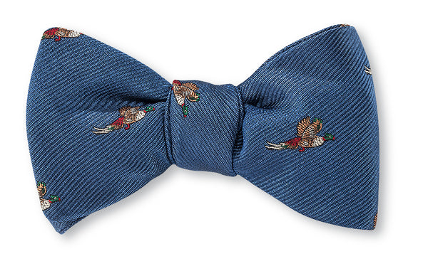 Blue Albright Pheasant Bow Tie
