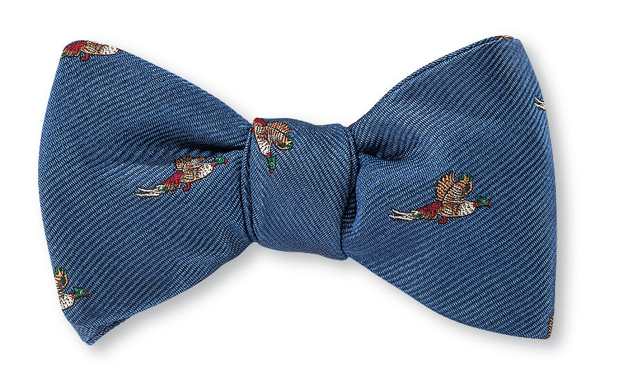 Blue Albright Pheasant Bow Tie