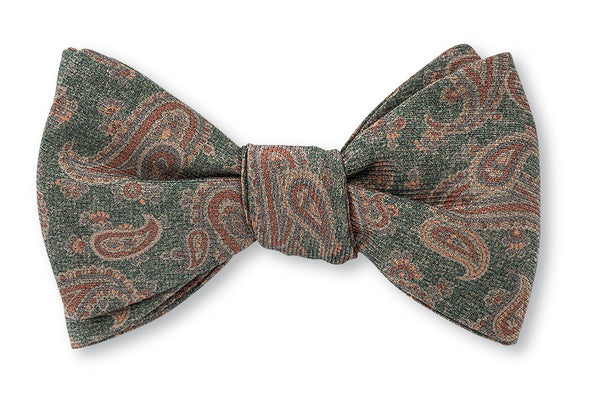 Olive Beacon Paisley Bow Tie