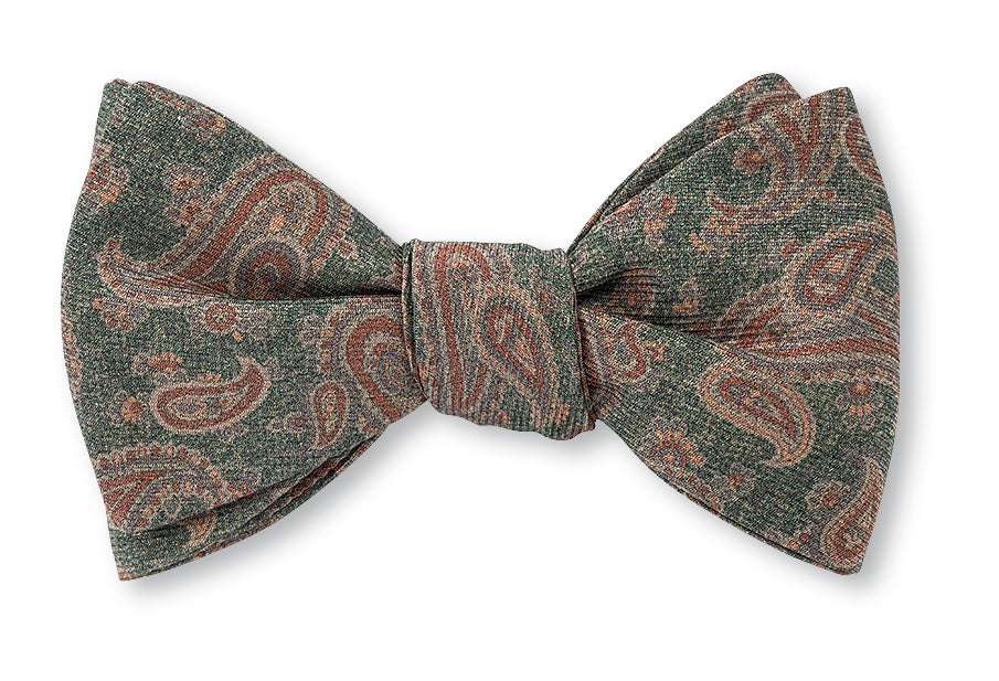 Olive Beacon Paisley Bow Tie