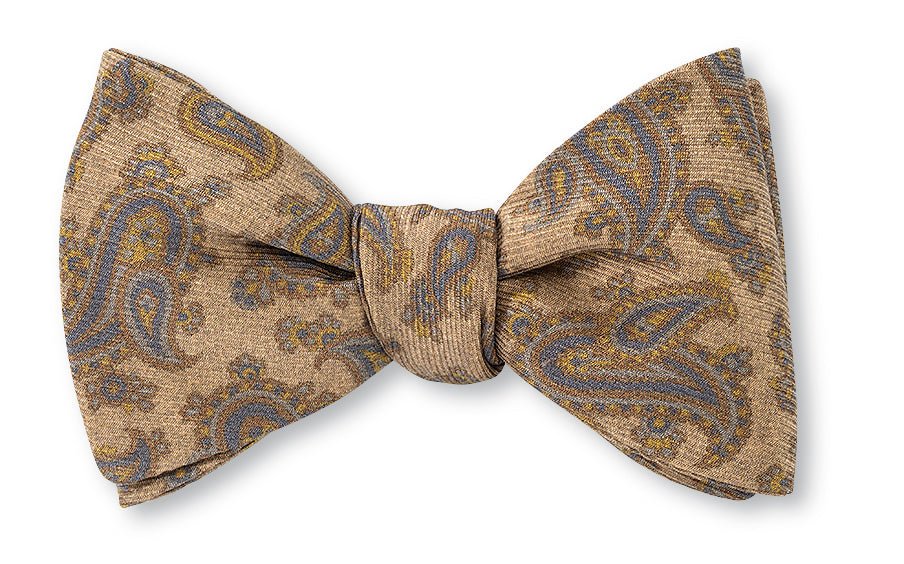 Taupe Beacon Paisley Bow Tie