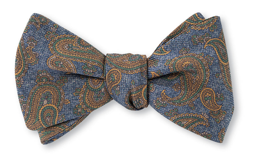 Blue Beacon Paisley Bow Tie