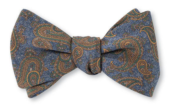 Blue Beacon Paisley Bow Tie