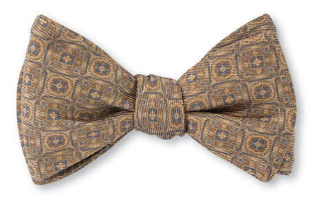 Taupe Beacon Medallions Bow Tie 
