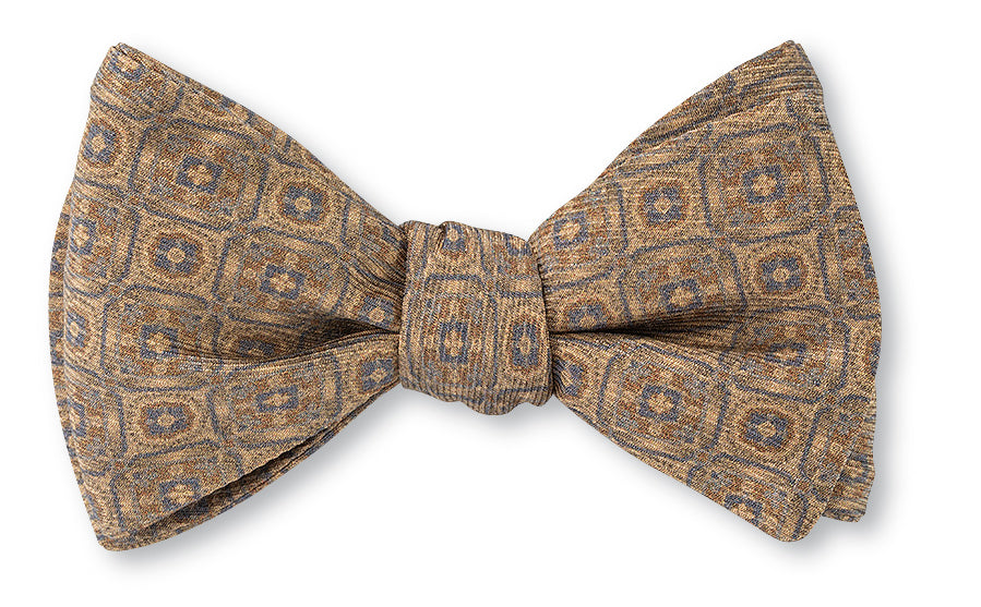 Taupe Beacon Medallions Bow Tie 