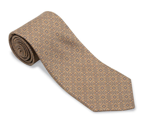 Taupe Beacon Medallions Necktie