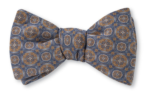 Madder Blue Beacon Medallions Bow Tie
