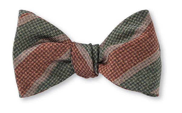 Olive/Henna Beacon Stripes Bow Tie