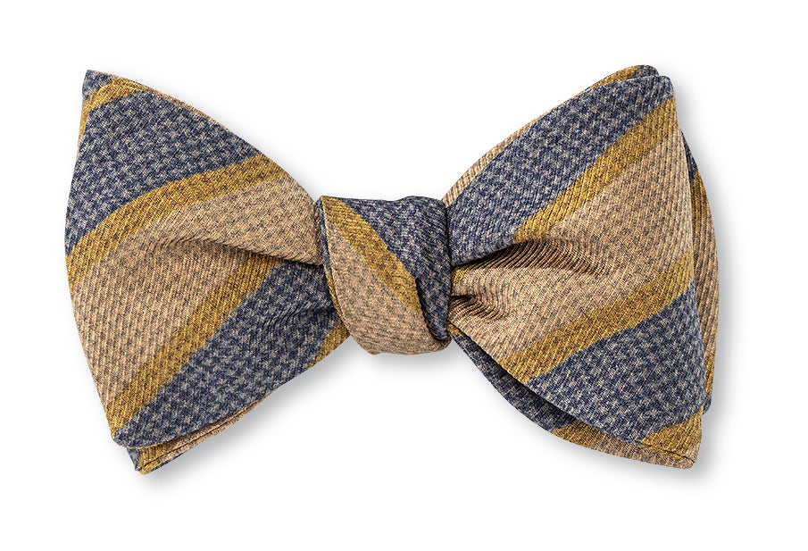Madder/Taupe Beacon Stripes Bow Tie