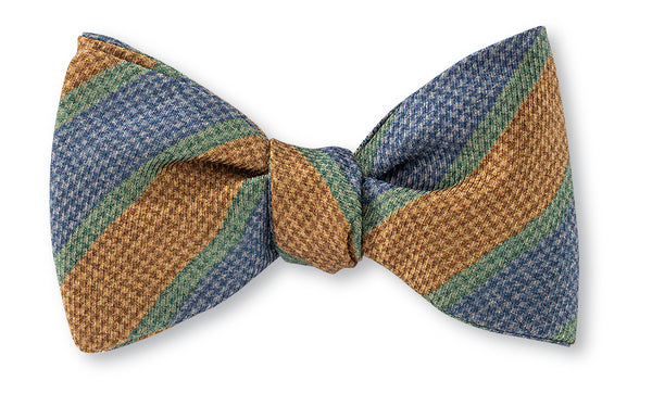 Blue Cinnamon Beacon Stripes Bow Tie
