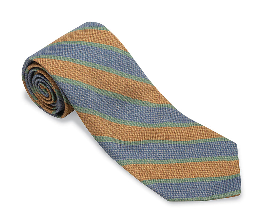 Blue/Taupe Beacon Stripes Necktie