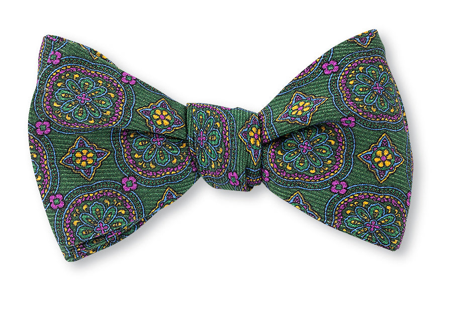 Green Caldwell Medallions Bow Tie