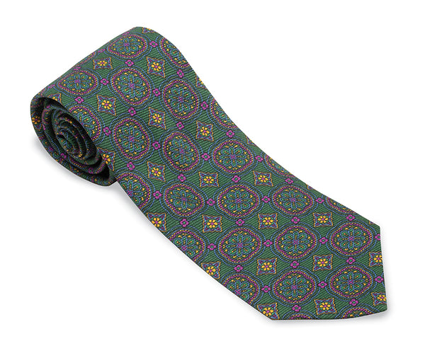 Green Caldwell Medallions Necktie
