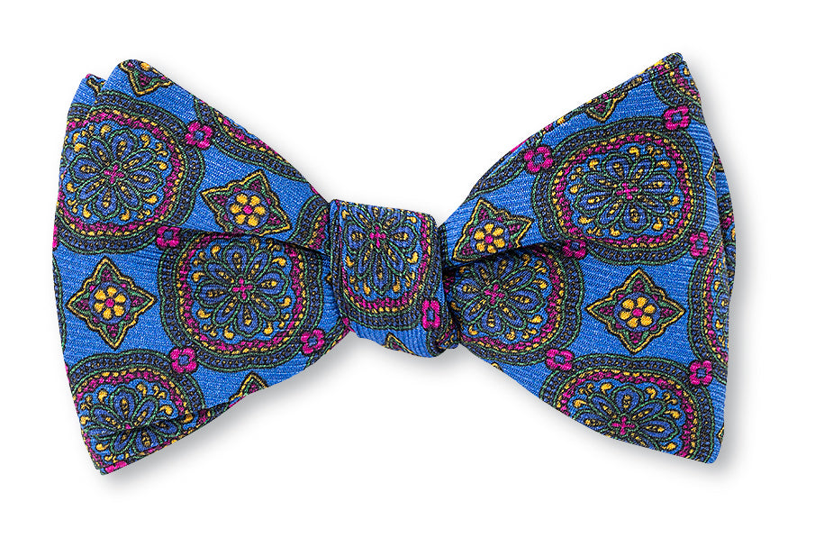Blue Caldwell Medallions Bow Tie