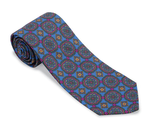 Blue Caldwell Medallions Necktie