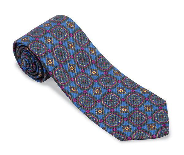 Blue Caldwell Medallions Necktie