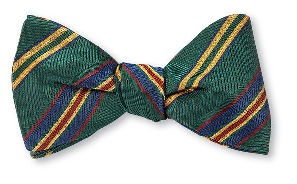 Green Delta Stripes Bow Tie
