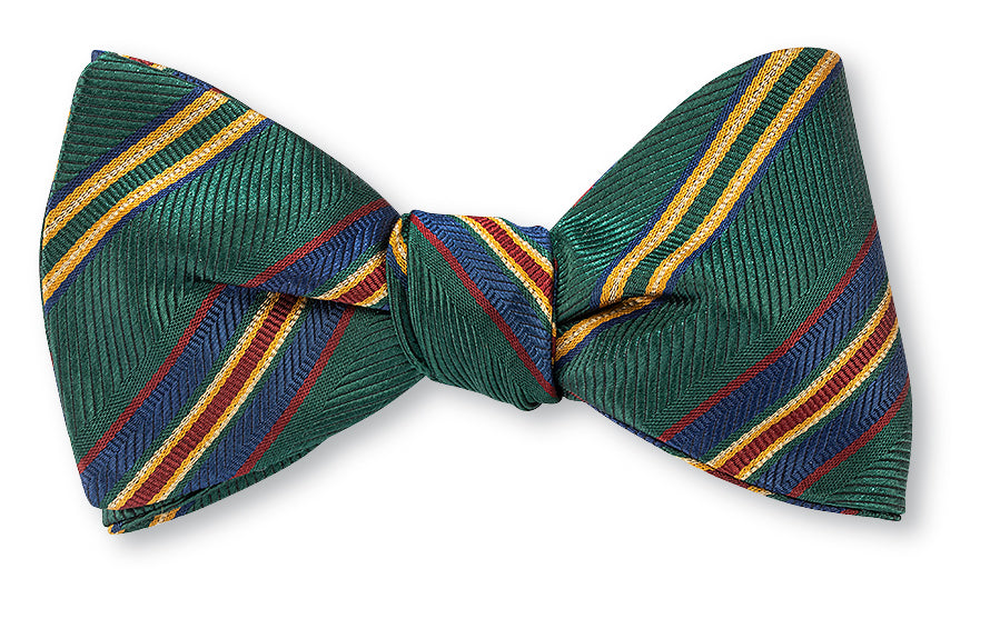 Green Delta Stripes Bow Tie