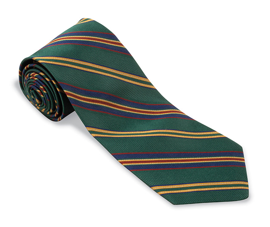 Green Delta Stripes Necktie
