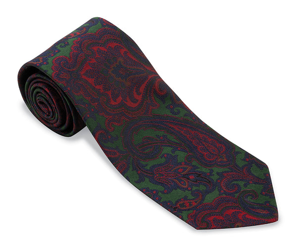 Green Delta Paisley Necktie