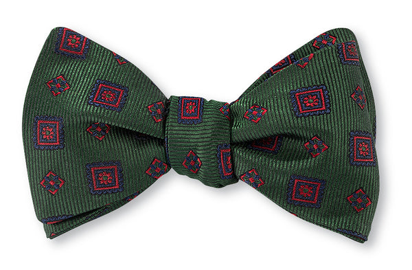 Green Delta Medallions Bow Tie