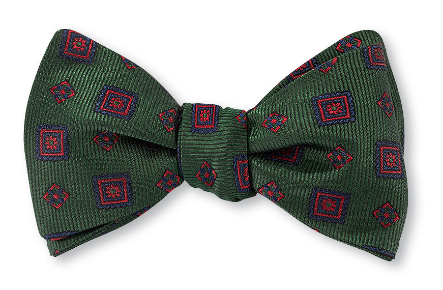 Green Delta Medallions Bow Tie
