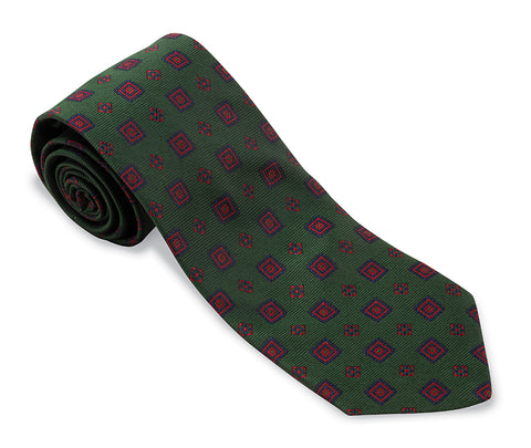 Green Delta Medallions Necktie