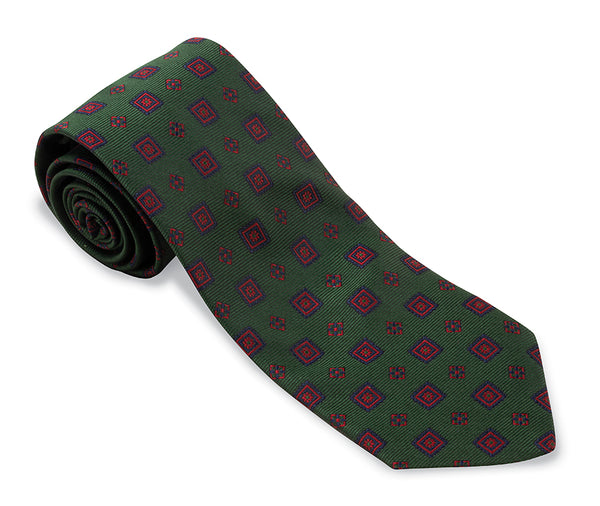 Green Delta Medallions Necktie