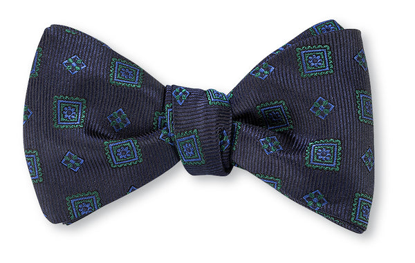 Navy Delta Medallions Bow Tie