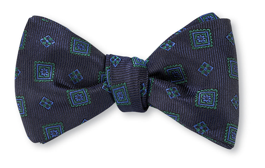 Navy Delta Medallions Bow Tie