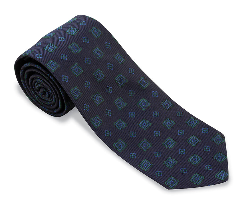 Navy Delta Medallions Necktie