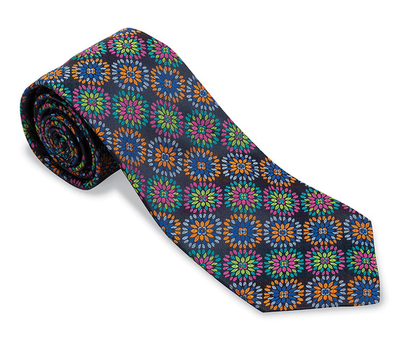 Navy Kaleidoscope Necktie