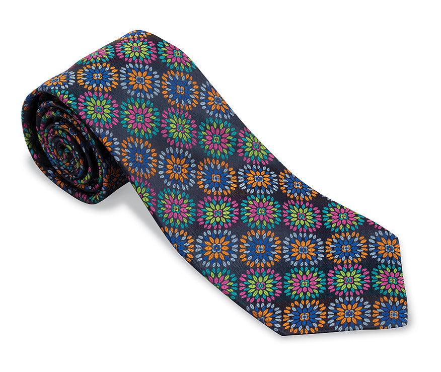 Navy Kaleidoscope Necktie