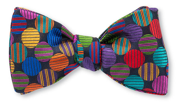 Navy Buttons Bow Tie