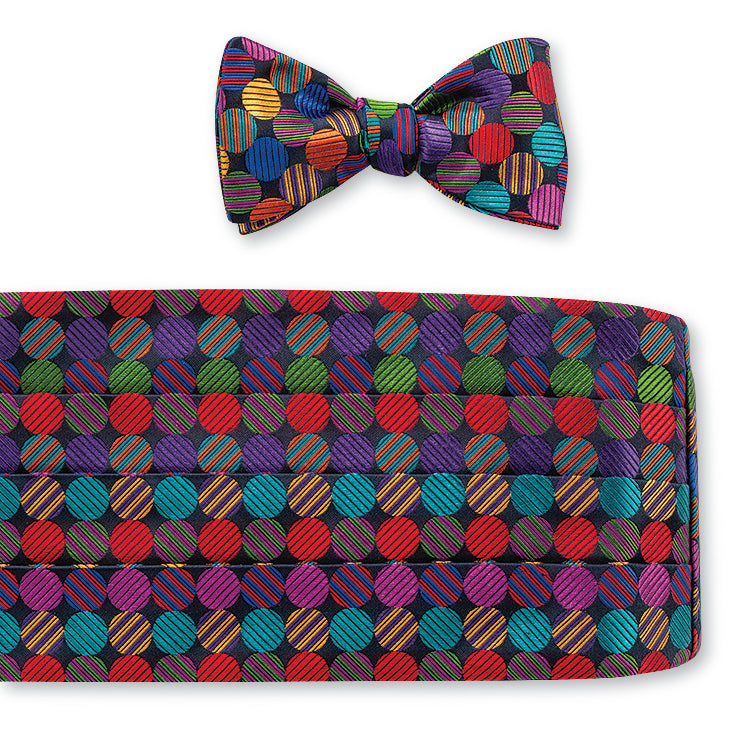 Navy Buttons Cummerbund Set