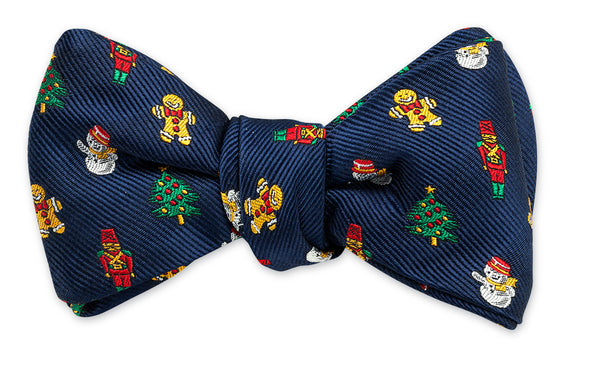 Navy Holiday Bow Tie