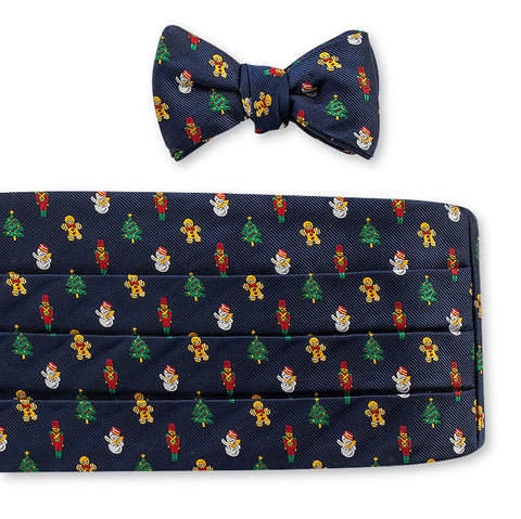 Navy Holiday Cummerbund Set