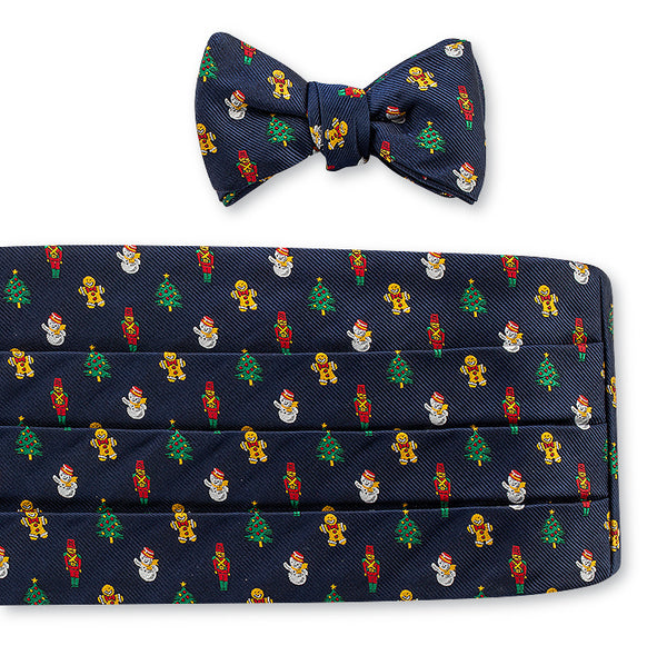 Navy Holiday Cummerbund Set